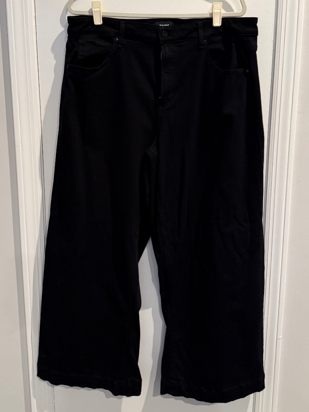 Paige Leenah High-Rise Wide-Leg Jean, Black Widow, 16W